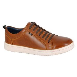 Roamers Mens Leather Sneakers / Tan